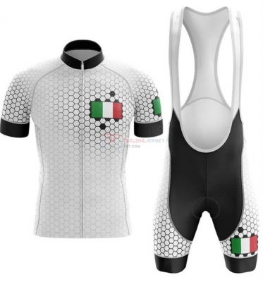 Italy Cycling Jersey Kit Short Sleeve 2020 White (4)